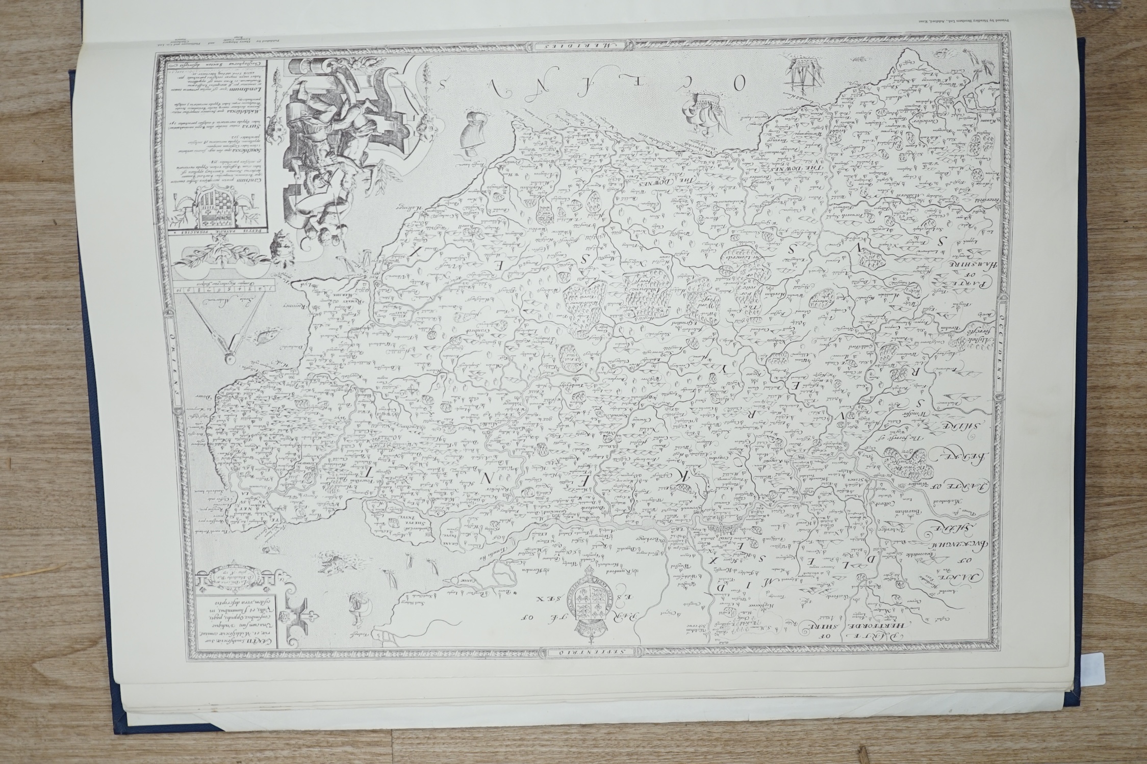 A Volume: 250 Years of Map Making in the County of SUSSEX. 1575 - 1825. 65.5cm high x 46 wide. Condition - poor to fair-cover marked and label torn